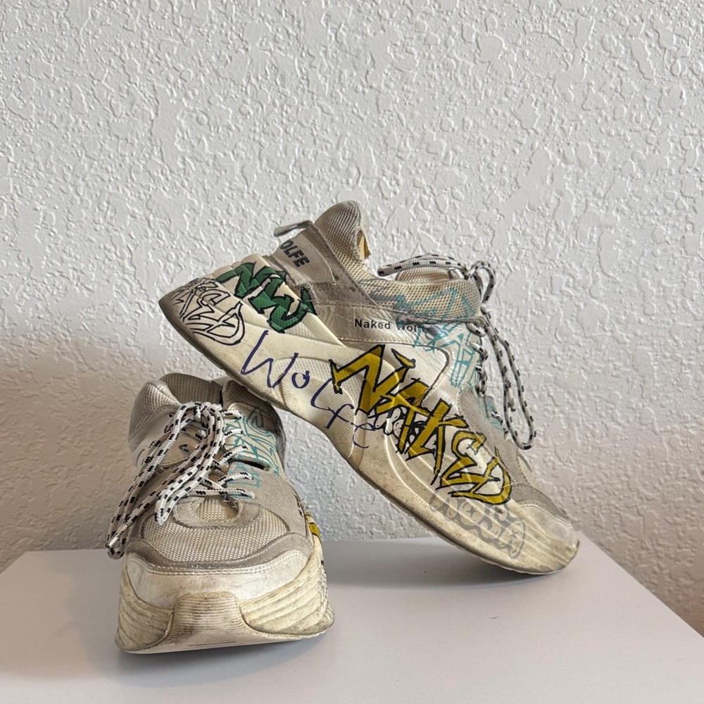 Naked Wolfe Multicolor Graffiti Sneakers